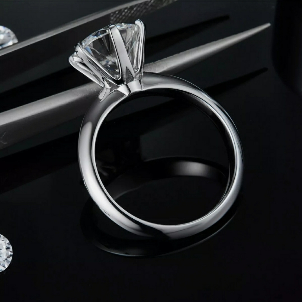 Certified 3ct t.w. Moissanite Diamond Solitaire Engagement
